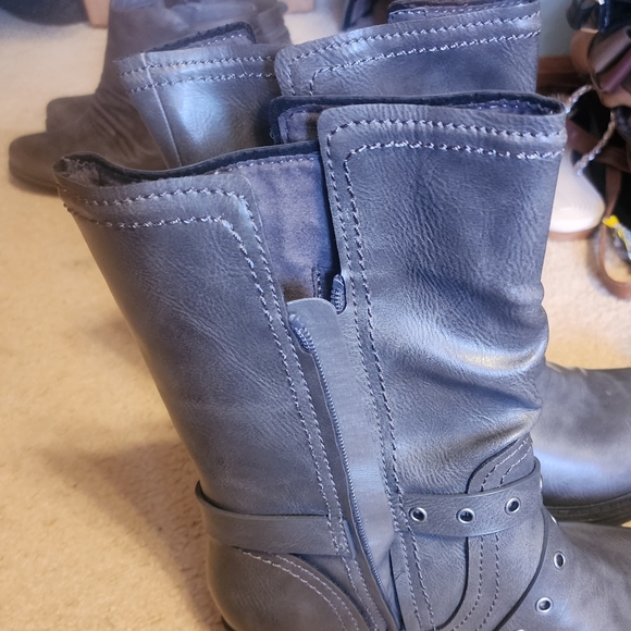 Zodiac gray Moto boots size 9 - Picture 1 of 7